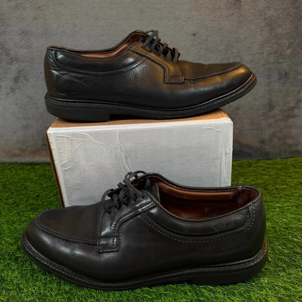 Allen Edmonds Wilbert Oxford Shoes Mens Size 11 Black Leather Split Toe‎ Derby